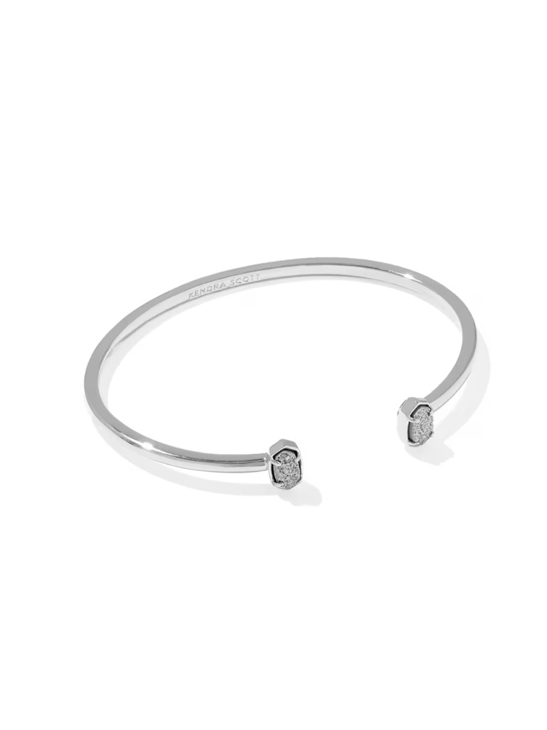 Kendra Scott Custom Silver Emilie Silver Cuff Bracelet With Sparkling Druzy Ends 35$